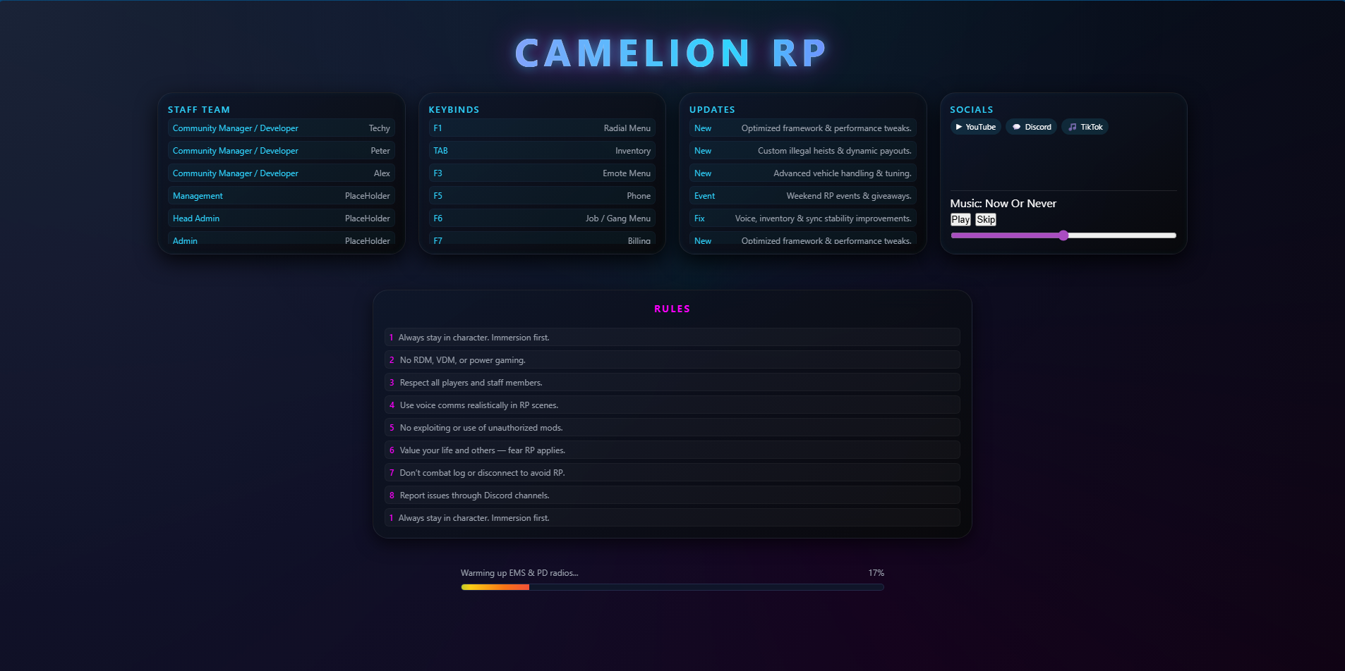 Camelion RP Loading Screen
